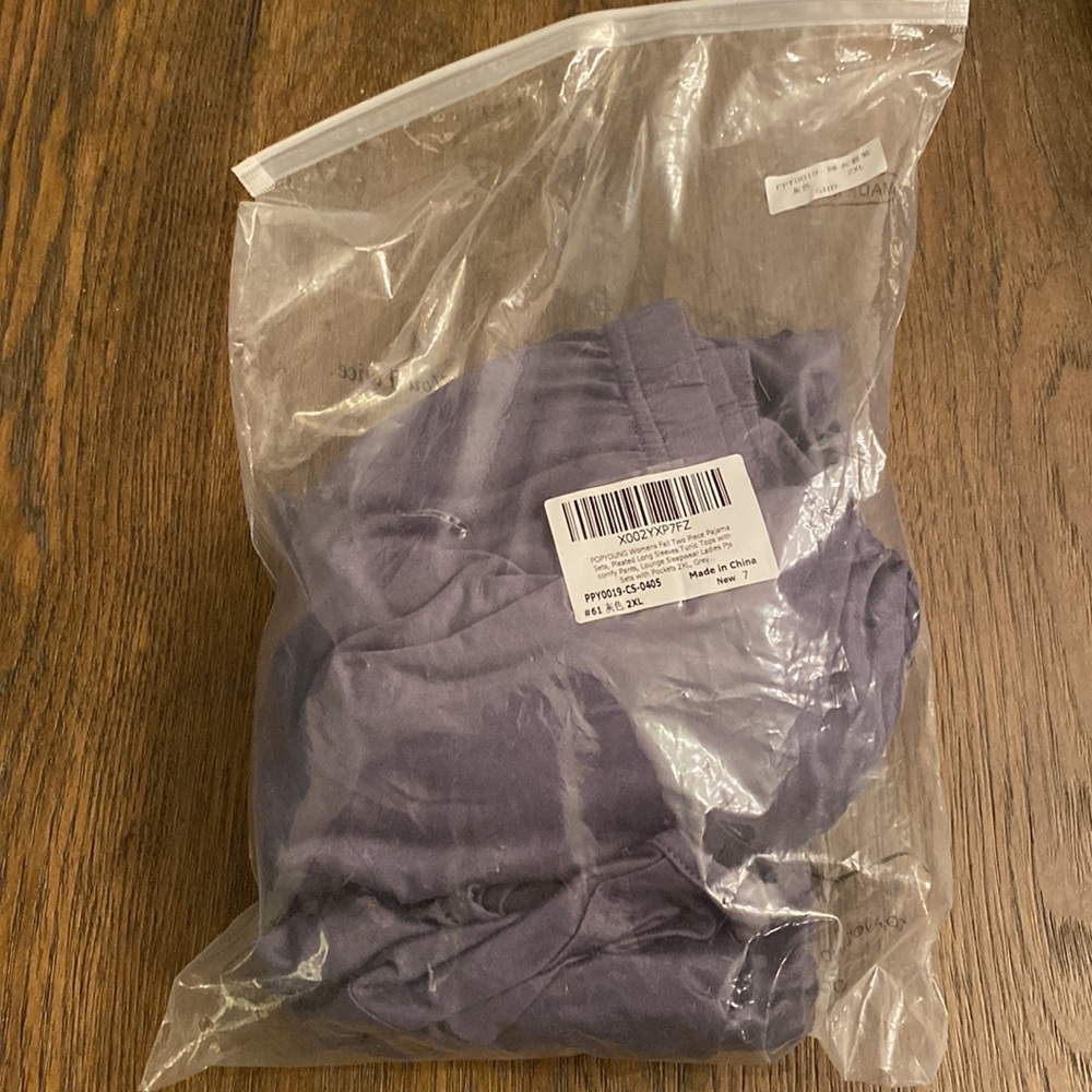 NWT POPYOUNG Womens Fall Two piece pajama set. Gray. 2XL - Picture 5 of 5